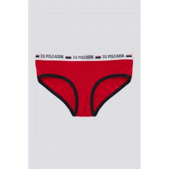 U.S. Polo Assn., Set de chiloti cu banda logo in talie - 3 perechi, Rosu, Alb, Albastru ultramarin, 110-116 CM