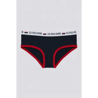 U.S. Polo Assn., Set de chiloti cu banda logo in talie - 3 perechi, Rosu, Alb, Albastru ultramarin, 110-116 CM