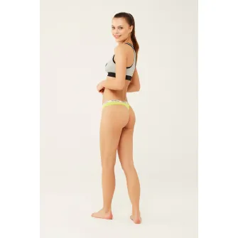 U.S. Polo Assn., Set de chiloti tanga cu banda logo in talie - 3 perechi, Turcoaz, Verde neon, Corai, 42