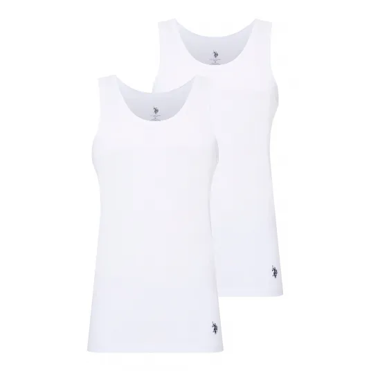 U.S. Polo Assn., Set de topuri de casa din amestec de bumbac - 2 piese, Alb, XXL