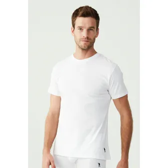 U.S. Polo Assn., Set de tricouri de casa cu decolteu la baza gatului - 2 piese, Alb, XXL