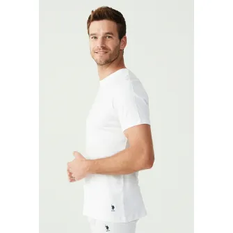 U.S. Polo Assn., Set de tricouri de casa cu decolteu la baza gatului - 2 piese, Alb, XXL