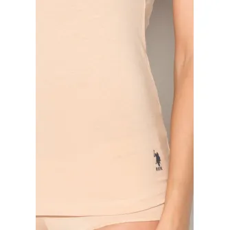 U.S. Polo Assn., Top cu bretele inguste, Bej, 42