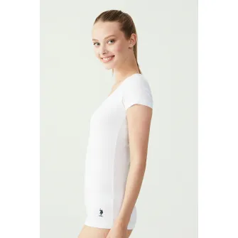 U.S. Polo Assn., Tricou de casa cu logo discret, Alb, 36