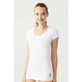 U.S. Polo Assn., Tricou de casa cu logo discret, Alb, 40