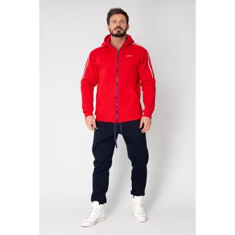 uFIT, Trening din amestec de bumbac cu maneci cazute, Albastru ultramarin, Rosu vermillion, S