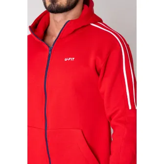 uFIT, Trening din amestec de bumbac cu maneci cazute, Albastru ultramarin, Rosu vermillion, S