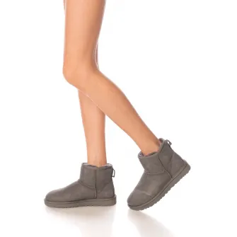 UGG, Cizme scurte de piele intoarsa Classic Mini II, Gri, 7