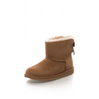 UGG, Cizme scurte de piele intoarsa, fara inchidere Mini Bailey Bow II, Maro scortisoara, 32.5 EU