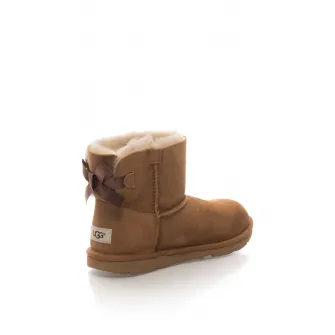 UGG, Cizme scurte de piele intoarsa, fara inchidere Mini Bailey Bow II, Maro scortisoara, 32.5 EU