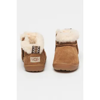 UGG, Ghete de piele intoarsa cu captuseala de lana Kinsey, Maro, 27.5 EU