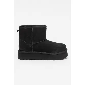 UGG, Ghete de piele intoarsa, fara inchidere Classic Mini, Negru, 31 EU