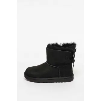 UGG, Ghete fara inchidere din piele de oaie Mini Bailey Bow II, Negru, 31 EU