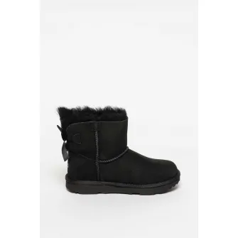 UGG, Ghete fara inchidere din piele de oaie Mini Bailey Bow II, Negru, 31 EU
