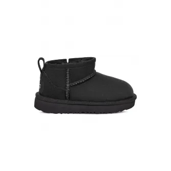 UGG, Ghete rezistente la apa din piele intoarsa Classic Ultra Mini, Negru, 22 EU