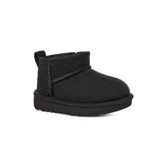 UGG, Ghete rezistente la apa din piele intoarsa Classic Ultra Mini, Negru, 22 EU