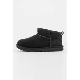 UGG, Ghete slip-on din piele intoarsa Classic Ultra Mini, Negru, 31 EU