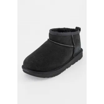 UGG, Ghete slip-on din piele intoarsa Classic Ultra Mini, Negru, 31 EU