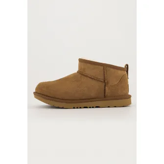 UGG, Ghete slip-on din piele intoarsa Classic Ultra Mini, Ocru, 31 EU