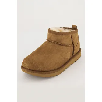 UGG, Ghete slip-on din piele intoarsa Classic Ultra Mini, Ocru, 31 EU