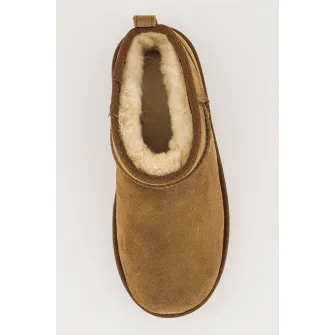 UGG, Ghete slip-on din piele intoarsa Classic Ultra Mini, Ocru, 31 EU