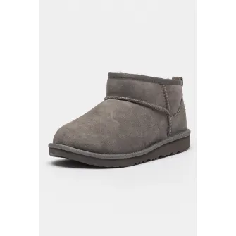 UGG, Ghete slip-on rezistente la apa din piele intoarsa Classic Ultra Mini, Gri, 31 EU