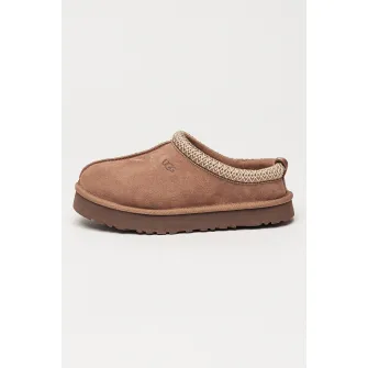 UGG, Saboti de piele intoarsa cu detalii brodate Tazz, Maro, 31 EU