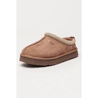 UGG, Saboti de piele intoarsa cu detalii brodate Tazz, Maro, 31 EU