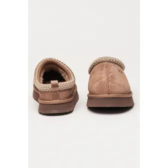UGG, Saboti de piele intoarsa cu detalii brodate Tazz, Maro, 31 EU
