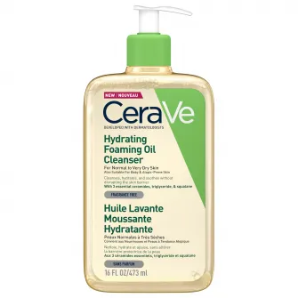 Ulei de curatare spumant si hidratant CeraVe, fata si corp, pentru piele normal-uscata, 473 ml