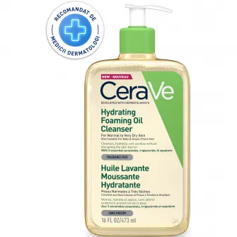 Ulei de curatare spumant si hidratant CeraVe, fata si corp, pentru piele normal-uscata, 473 ml