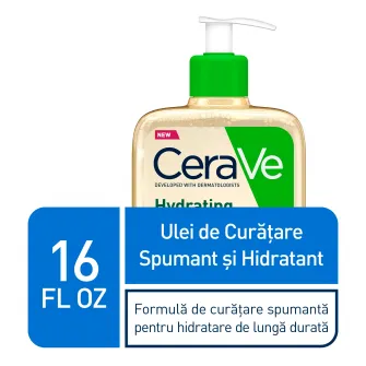 Ulei de curatare spumant si hidratant CeraVe, fata si corp, pentru piele normal-uscata, 473 ml