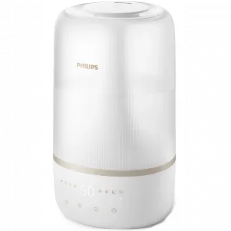 Umidificator de aer Philips seria 1000 HU1510/04, cu tehnologie ultrasonica, capacitare de umidificare 220ml/h, suprafata acoperita max. 34mp, cartus anti-calcar FY5133/00