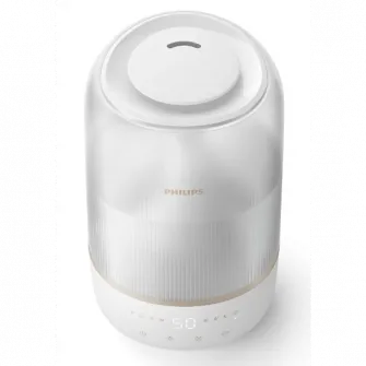 Umidificator de aer Philips seria 1000 HU1510/04, cu tehnologie ultrasonica, capacitare de umidificare 220ml/h, suprafata acoperita max. 34mp, cartus anti-calcar FY5133/00