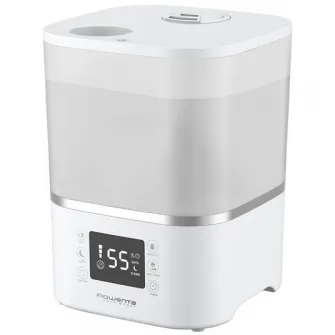 Увлажнитель ROWENTA Aqua Boost HU4020F0, площадь покрытия 50 м2, поток воздуха 380 мл/ч, резервуар 2,5 л, светодиодный экран, таймер, белый/серебристый
