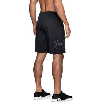 Under Armour, Bermude cu imprimeu logo pentru antrenament Techв„ў, Negru, 2XL