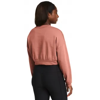 Under Armour, Bluza crop supradimensionata de trening din material terry Rival, Roz somon, L