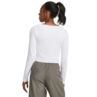 Under Armour, Bluza cu decolteu rotund, pentru antrenament, Negru, Alb, M