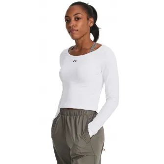 Under Armour, Bluza cu decolteu rotund, pentru antrenament, Negru, Alb, M