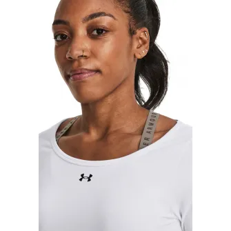 Under Armour, Bluza cu decolteu rotund, pentru antrenament, Negru, Alb, M