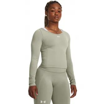 Under Armour, Bluza cu decolteu rotund, pentru antrenament, Verde pal, L