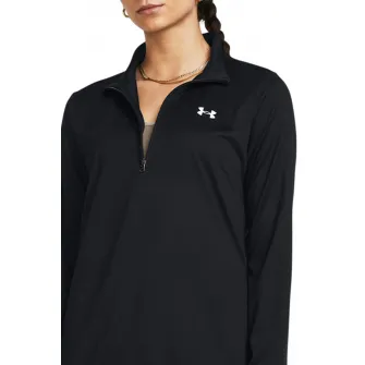 Under Armour, Bluza cu fenta cu fermoar, pentru antrenament, Negru, XS