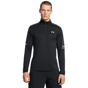 Under Armour, Bluza cu fenta cu fermoar pentru fitness Core+ Tech, Alb, Negru, L
