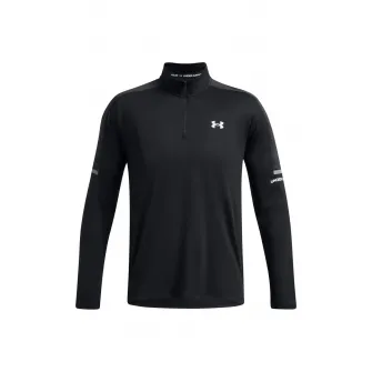 Under Armour, Bluza cu fenta cu fermoar pentru fitness Core+ Tech, Alb, Negru, L