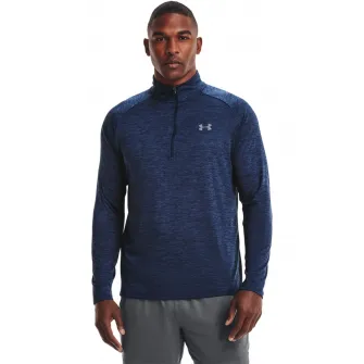 Under Armour, Bluza cu maneci raglan pentru fitness Techв„ў, Albastru melange, M