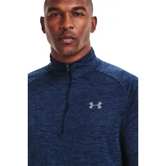 Under Armour, Bluza cu maneci raglan pentru fitness Techв„ў, Albastru melange, M