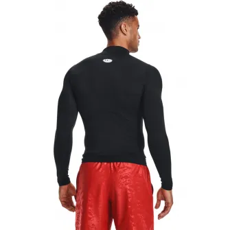 Under Armour, Bluza de compresie cu guler scurt Mock, Negru, XL