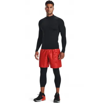 Under Armour, Bluza de compresie cu guler scurt Mock, Negru, XL