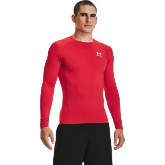 Under Armour, Bluza de compresie pentru fitness HeatGearВ®, Rosu, L