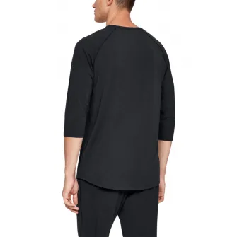 Under Armour, Bluza de pijama din amestec de modal Athlete Recovery, Negru/Argintiu, S